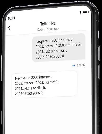 Example of SMS configuration command