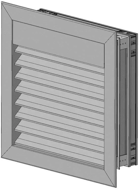 View the fully assembled grille unit.