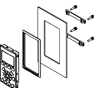 Exploded view of the LCP Frontmounting Kit assembly
