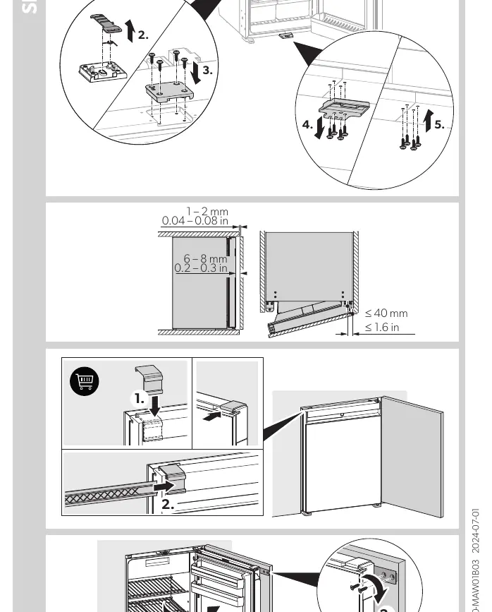 Sliding hinge installation
