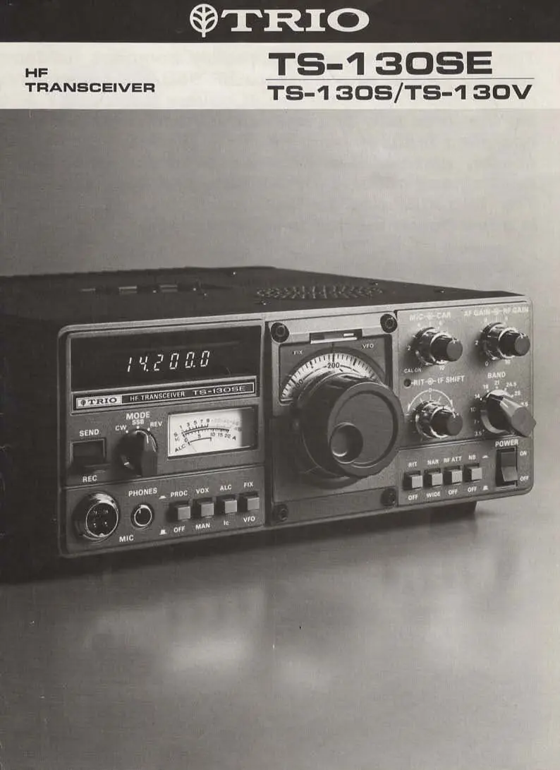 TRIO TS-130S HF Transceiver front panel layout