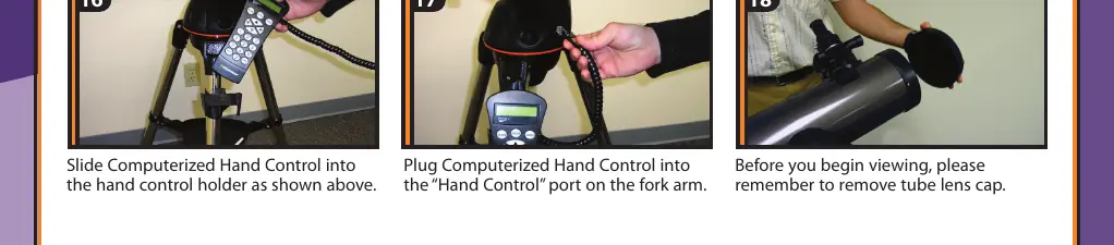 Connecting the hand control and battery installation.