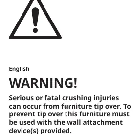 Warning regarding furniture tip-over risk.