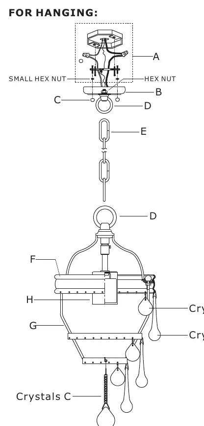 Hanging configuration exploded view