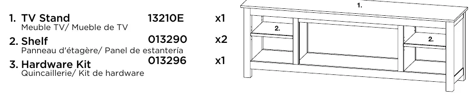 Parts List and Hardware Kit components