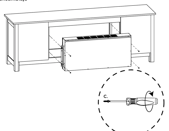 Firebox installation into the TV stand