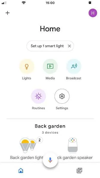 App interface for adding the light