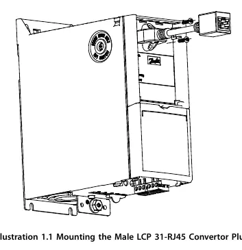 Mounting the Male LCP 31-RJ45 Converter Plug