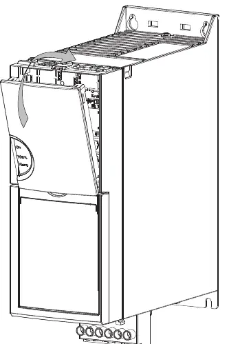 Pushing the blind cover into place