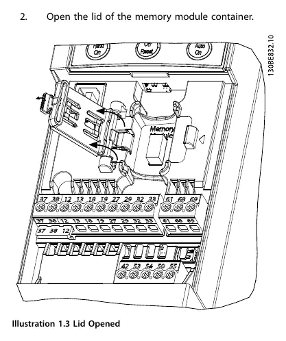 Opening the lid of the memory module container