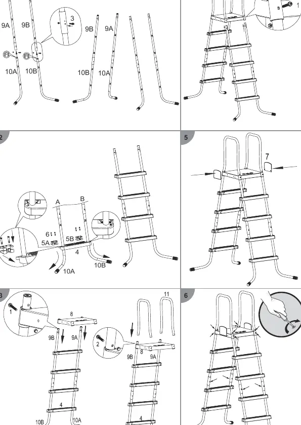 Step-by-step assembly sequence.