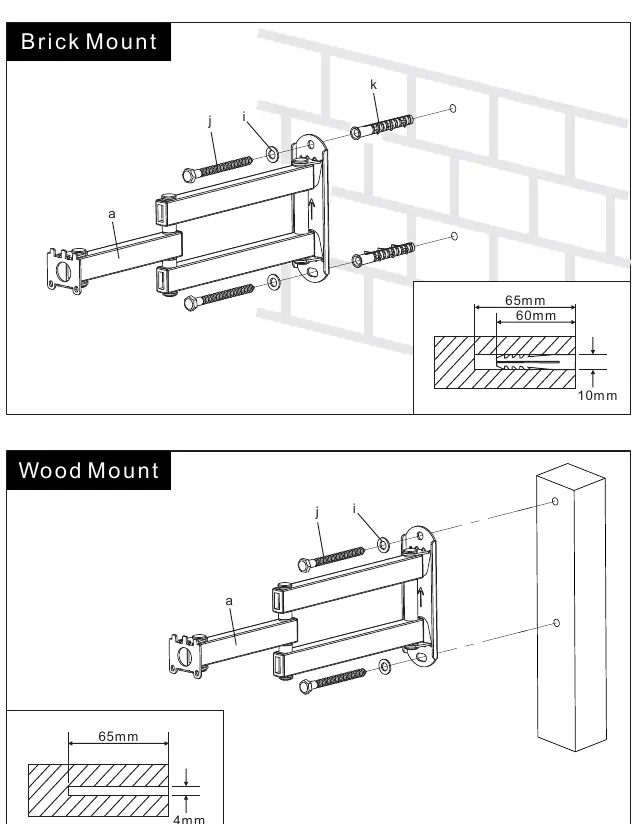 Wall plate installation for brick and wood