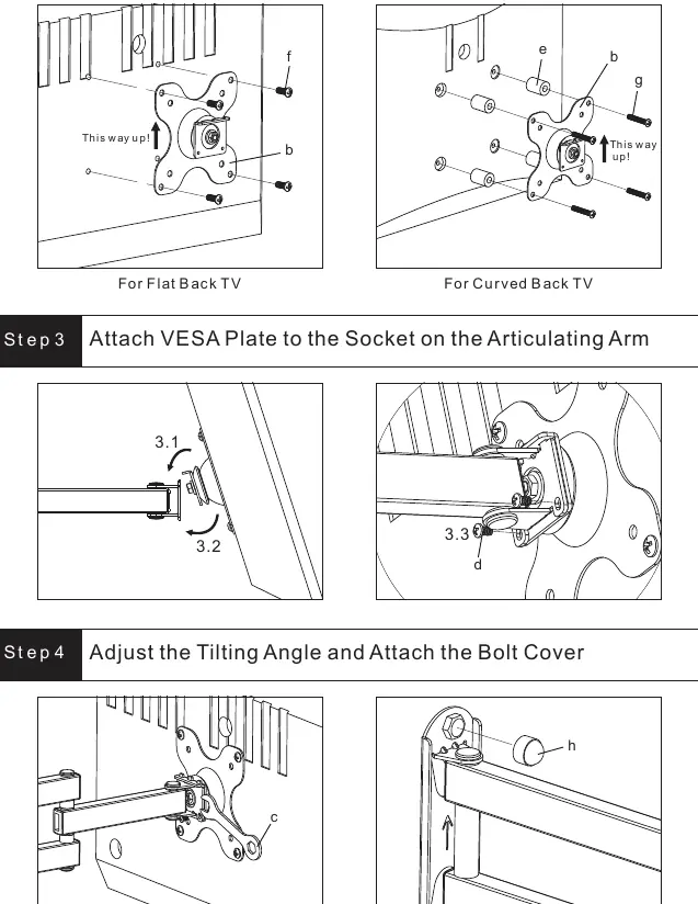 Attaching VESA plate to TV