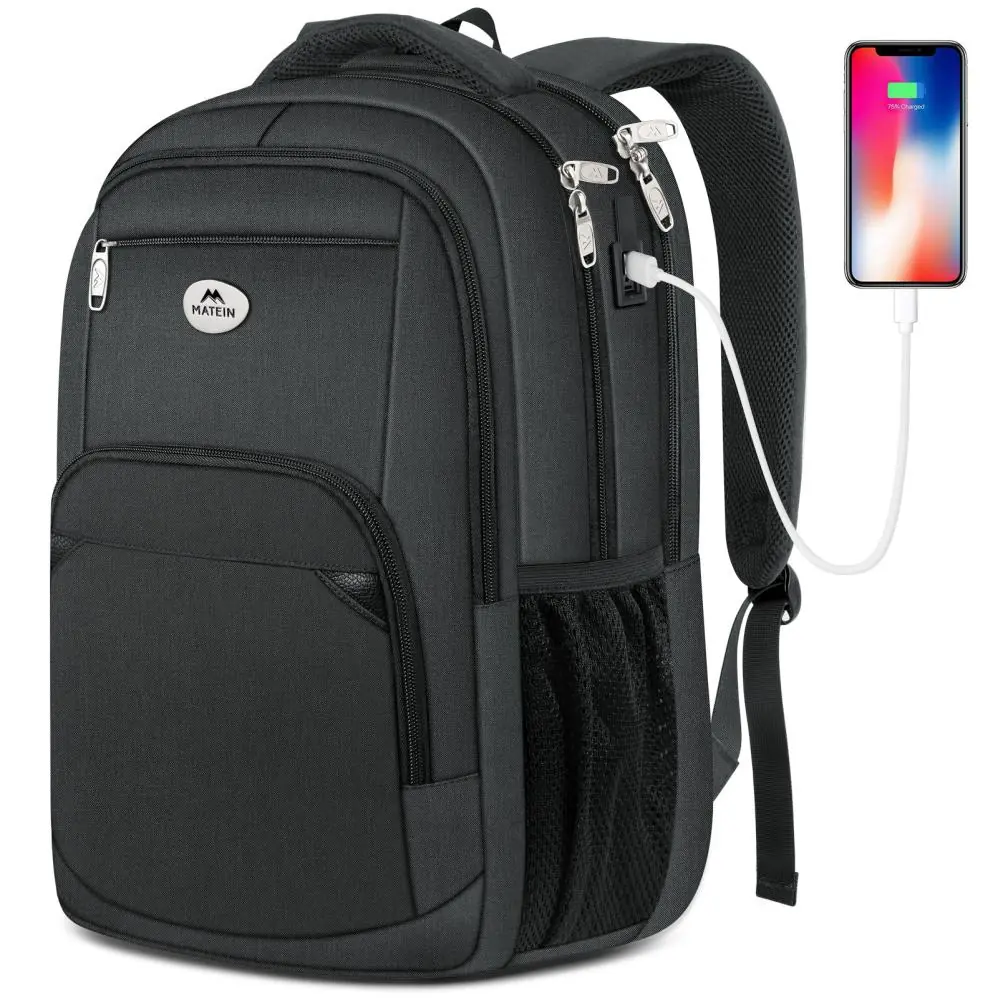 Matein business backpack with charging port