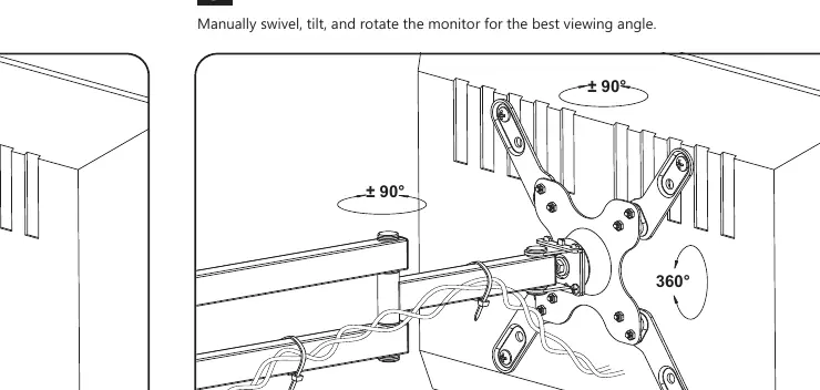 Adjusting the monitor swivel, tilt, and rotation.