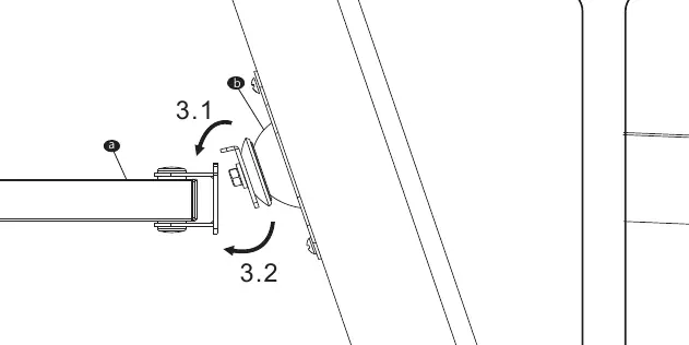 Attaching the VESA plate to the articulating arm.