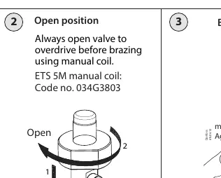 Opening valve with manual coil