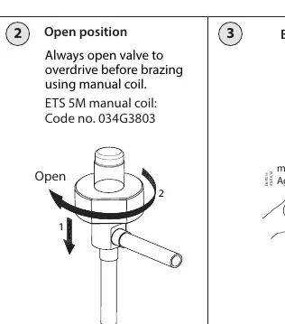 Opening the valve for brazing