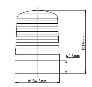 Dimensional side view of the beacon