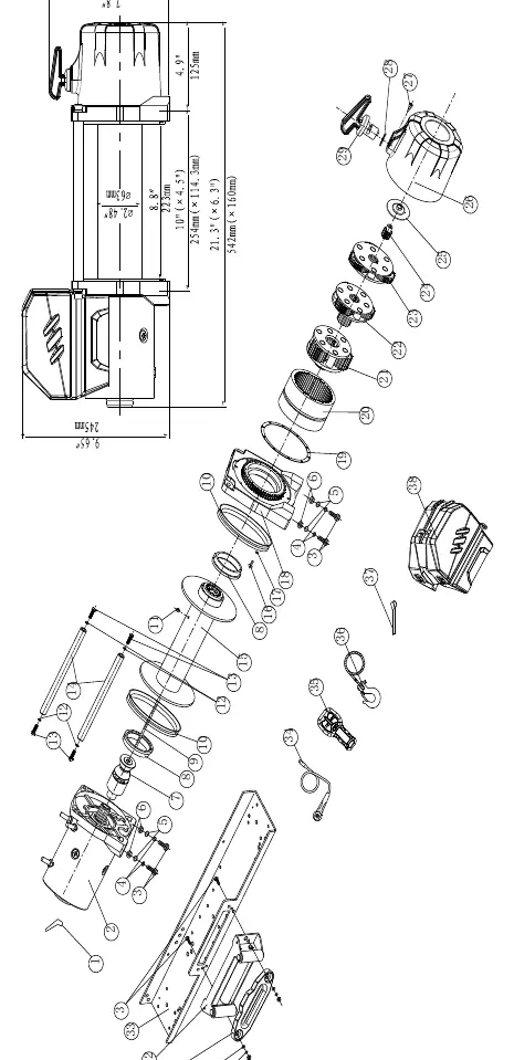 Winch assembly drawing.