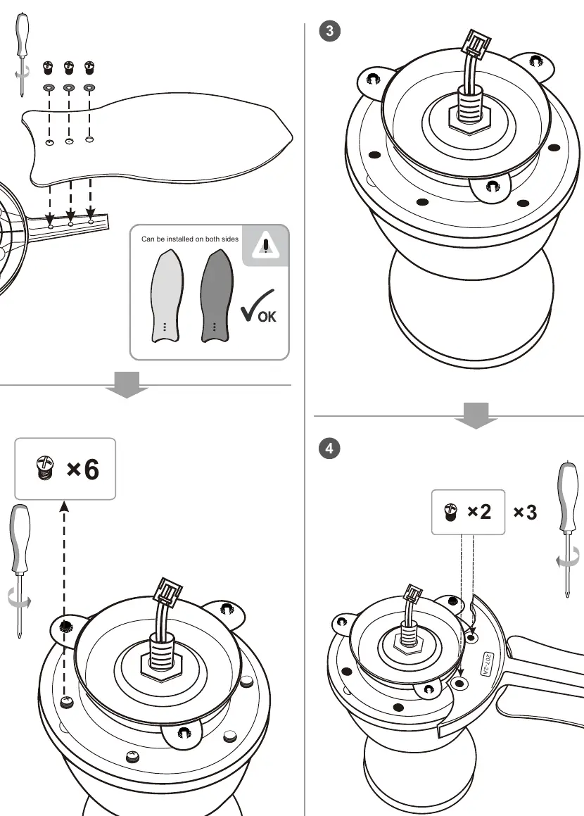 Fan blade assembly steps