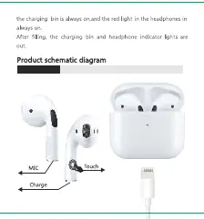 Product schematic diagram showing touch area and microphone