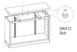 Basic cabinet frame assembly using M6x12 bolts.