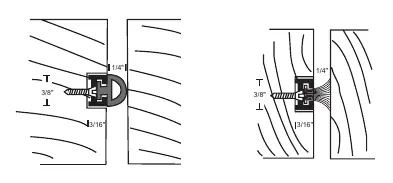 Diagram showing the mortise dimensions and seal placement.