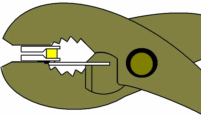 Repairing a zipper slider using pliers.