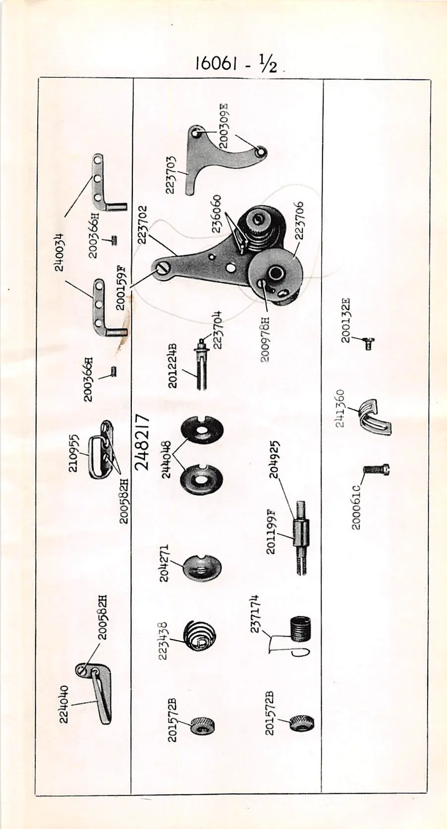 Tension bracket assembly components