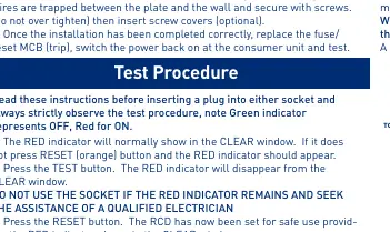 Test procedure indicators and buttons