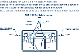 Wiring diagram for the 13A RCD Switched Socket