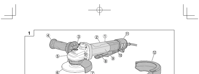 Overview of the disc grinder and its components.