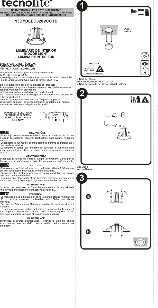 Installation steps and clearance requirements