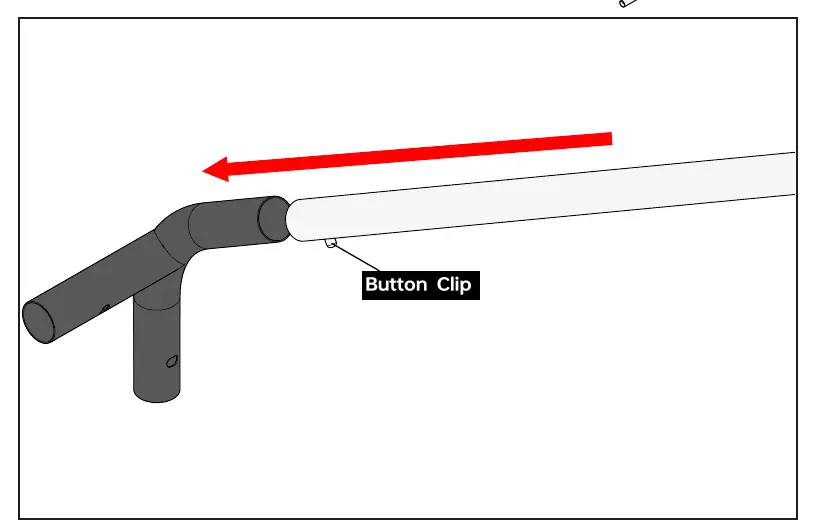 Connecting tubes using button clips