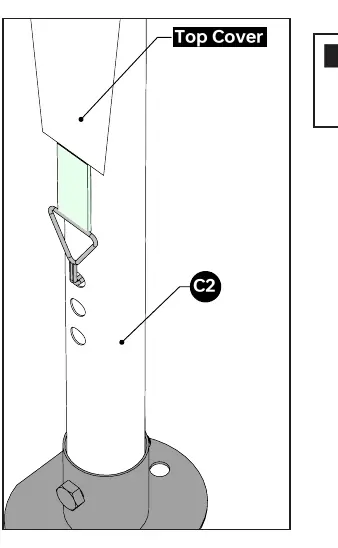 Securing the top cover hook to the C2 tube