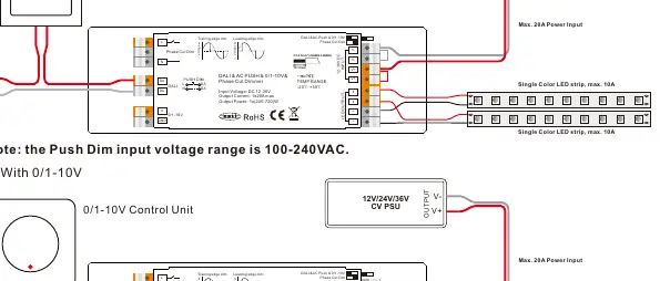Wiring diagram for AC Push connection