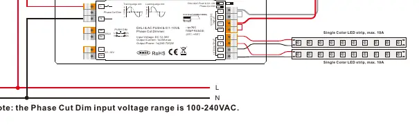Wiring diagram for Phase Cut connection