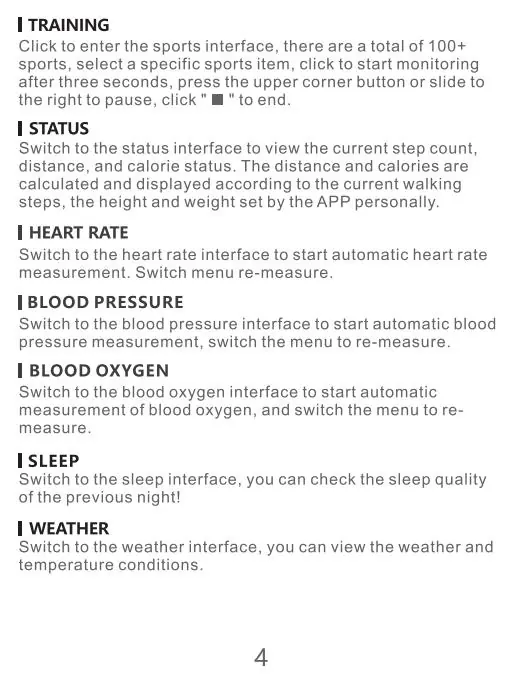 Access health and fitness tracking modes.