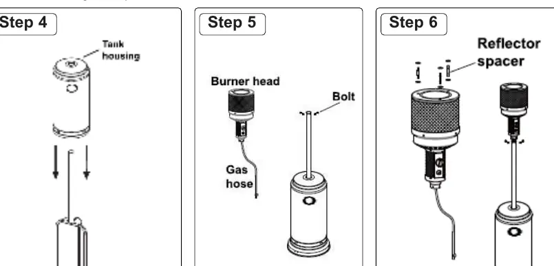Assembly Steps 4, 5, and 6.