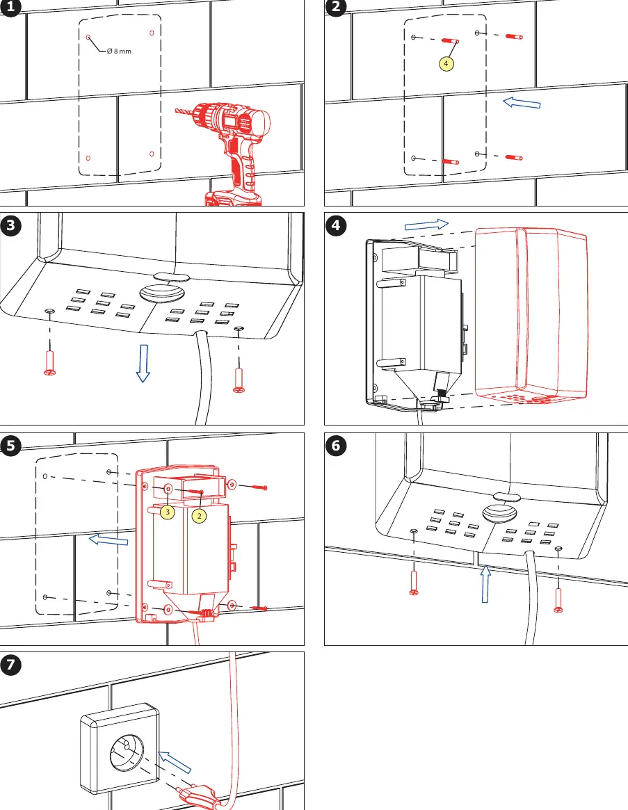 Wall mounting installation steps