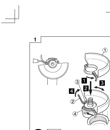 Fitting and adjusting the wheel guard (Fig. 1)