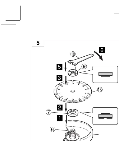Assembling the diamond wheel (Fig. 5)
