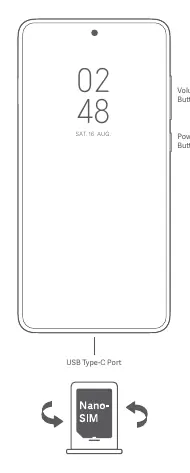 Xiaomi 13T device layout showing buttons and ports