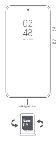 Xiaomi 13T device layout showing buttons and ports.