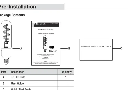 Package contents diagram