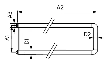 Dimensional drawing of the T8 LED bulb