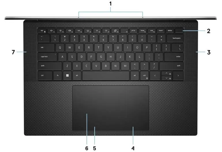 Top view of the laptop