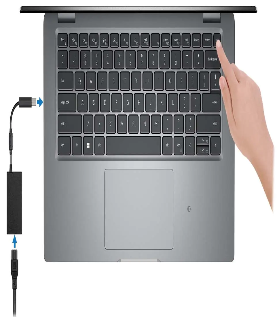 Connecting the power adapter