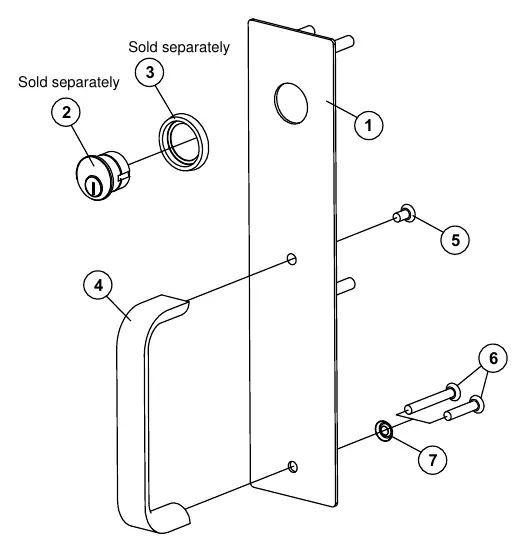 Exploded view of the 03CM trim assembly and parts list.